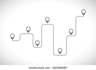 path way with road map pin concept