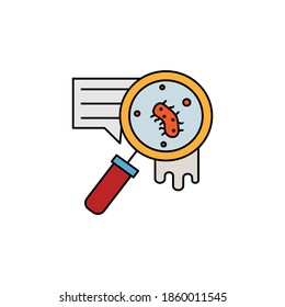 icono de la línea de vidrio de aumento de bacterias patógenas. elemento de iconos de ilustración del virus de la bacteria. los símbolos de signos pueden utilizarse para el logotipo web aplicación móvil UI