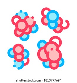 Pathogen Bacterium Vector Sign Thin Line Icon. Microbiology Disease Bacterium Linear Pictogram. Chemical Microbe Type Infection Microorganism Bacteriology Contour Illustration