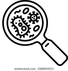 Pathogen Detection icon line vector illustration