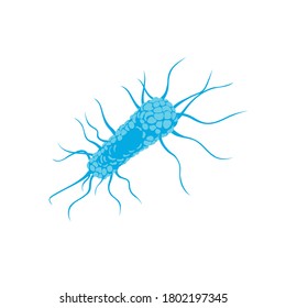 Pathogen-Flaggellum-Bakterien-Mikroorganismus. Bakterielle Keime, Virus, epidemische pathogene Zelle, Protozoen, Objekt verursachende Krankheit, medizinische Vektorgrafik einzeln auf weißem Hintergrund