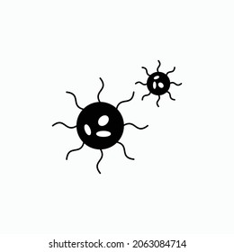Icono de patógeno. Bacterio, Símbolo de resultados de investigación - Vector. 