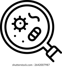 pathogen icon illustration design with outline, this is not made from any AI generation
