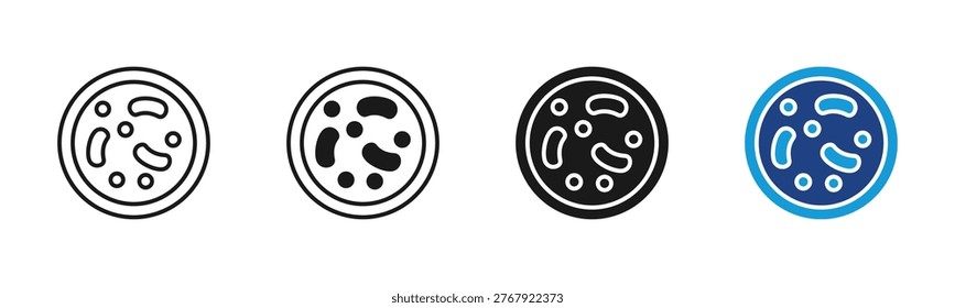Pathogen icon set multiple style collection