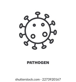 pathogen icon. Thin line pathogen icon from Hygiene and Sanitation collection. Outline vector isolated on white background. Editable pathogen symbol can be used web and mobile