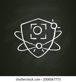 Pathogen substances fight chalk icon. Immunity strengthening concept. Immunology. Body defence system. Health care, disease prevention. Isolated vector illustration on chalkboard