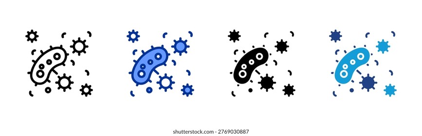 Pathogen web icon with multiple styles