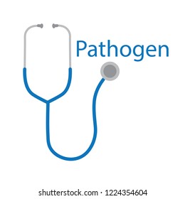 pathogen word and stethoscope icon- vector illustration