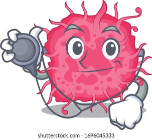 pathogenic bacteria in doctor cartoon character with tools