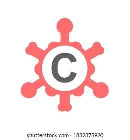 Pathogenes Bakterium, ein Virus, ein Coronavirus. Farbflaches Symbol, Zeichen, Emblem, Logo. Einzelne Vektorgrafik