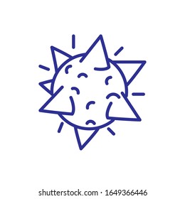 pathogenic virus icon over white background, line detail style, vector illustration