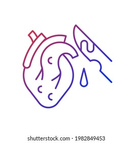 Pathological waste gradient linear vector icon. Human body parts that pollute environment. Healthcare risks. Thin line color symbols. Modern style pictogram. Vector isolated outline drawing