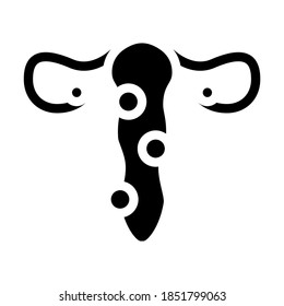 pathology of cervix glyph icon vector. pathology of cervix sign. isolated contour symbol black illustration