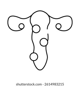 pathology of cervix line icon vector. pathology of cervix sign. isolated contour symbol black illustration