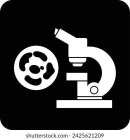 Pathology icon black and white flat vector illustration