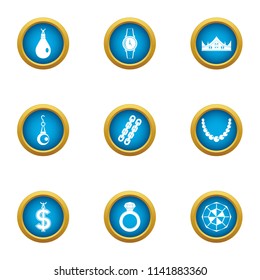 Pathos icons set. Flat set of 9 pathos vector icons for web isolated on white background