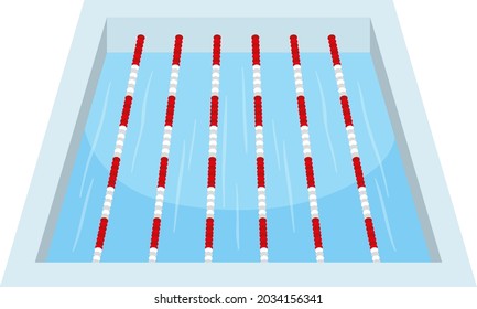 Caminos para el baño en piscina deportiva ilustración aislada
