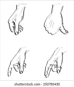 paths drawing hand - hands sketch vector illustration