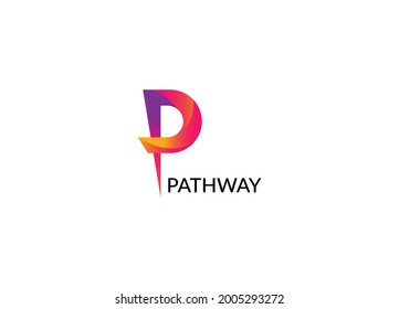Pathway Abstract P letter modern wordmarks logo design
