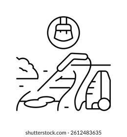 pathway cleaning garden maintenance line icon vector. pathway cleaning garden maintenance sign. isolated contour symbol black illustration