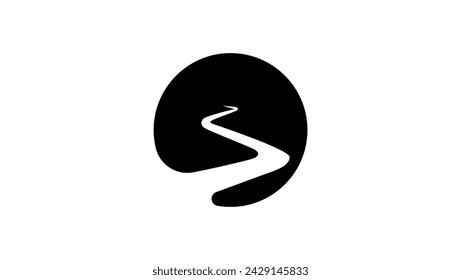 Pathway emblem, black isolate silhouette