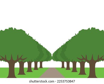 Pathway and green tree landscape
