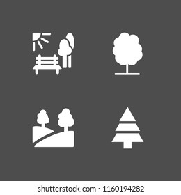 pathway icon. 4 pathway set with park vector icons for web and mobile app