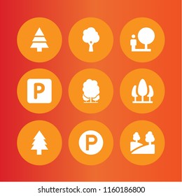 pathway icon. 9 pathway set with park vector icons for web and mobile app