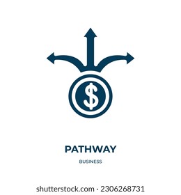 pathway vector icon. pathway, road, path filled icons from flat business concept. Isolated black glyph icon, vector illustration symbol element for web design and mobile apps