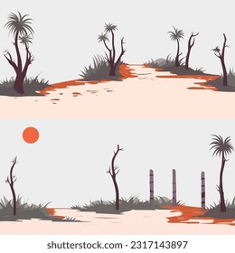 Pathway vector set isolated on white