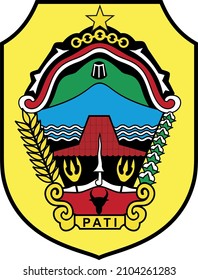 El logo de Pati Regency, escudo, significa defensa y protección.
Una estrella amarilla de cinco puntas simboliza los deseos del pueblo de Kab. Pati a practicar Pancasila, y piedad a Dios Todopoderoso.
