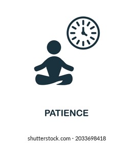 Patience Flat Icon. Colored Sign From Positive Attitude Collection. Creative Patience Icon Illustration For Web Design, Infographics And More