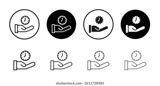 Patience icon Flat simple outline set