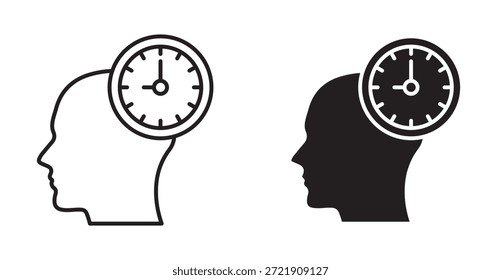 Patience icon. Line with editable stroke and flat for Web