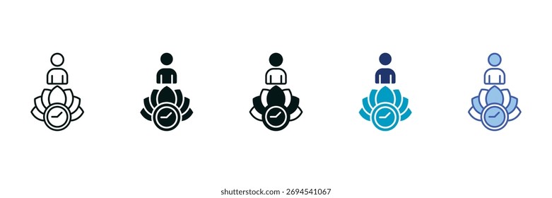 Conjunto de iconos de paciencia que consta de múltiples estilos Ilustración vectorial