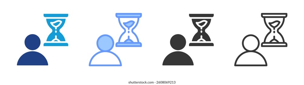 Patience icon set multiple style collection