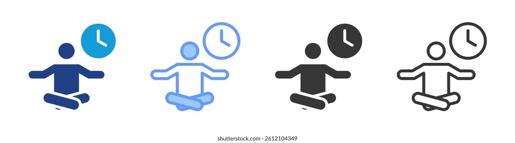 Patience icon set multiple style collection