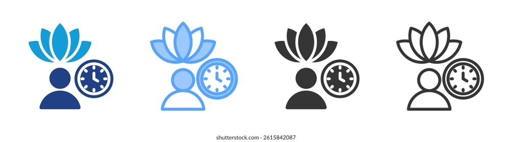 Patience icon set multiple style collection