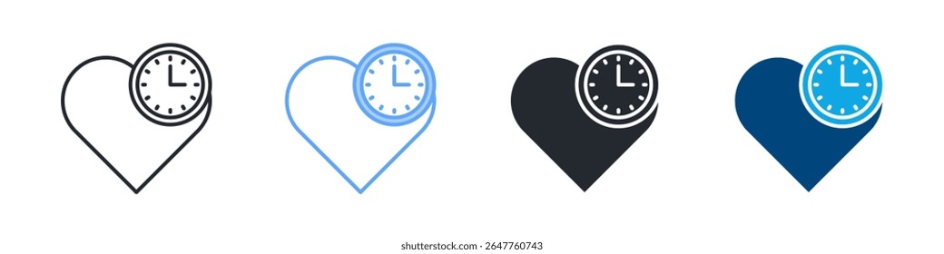 Patience Icon Set Multiple Style. Designed In Outline, Blue, Glyph, Dual Tone