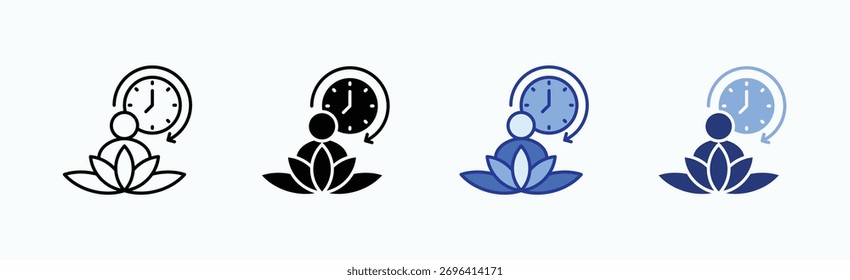 Patience icon sheet multiple style collection isolated vector