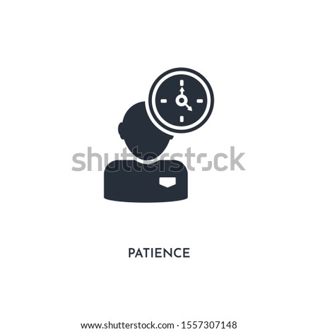 patience icon. simple element illustration. isolated trendy filled patience icon on white background. can be used for web, mobile, ui.