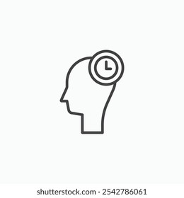 Patience icon in thin outlined.
