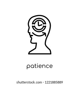 patience icon. Trendy modern flat linear vector patience icon on white background from thin line General collection, editable outline stroke vector illustration