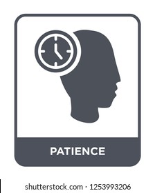 patience icon vector on white background, patience trendy filled icons from General collection, patience simple element illustration