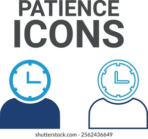 Patience icons. Containing customer satisfied, assistance, experience, feedback, operator, and technical support icons. Solid icon collection.