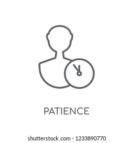 patience linear icon. Modern outline patience logo concept on white background from General collection. Suitable for use on web apps, mobile apps and print media.