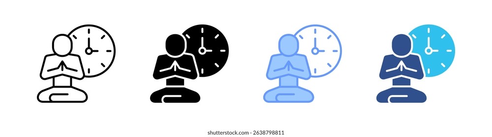Patience Multi Style Icon Set Vector