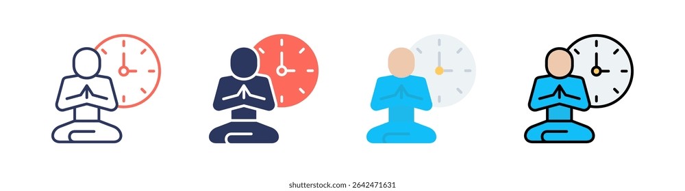 Patience Multi Style Icon Set Vector
