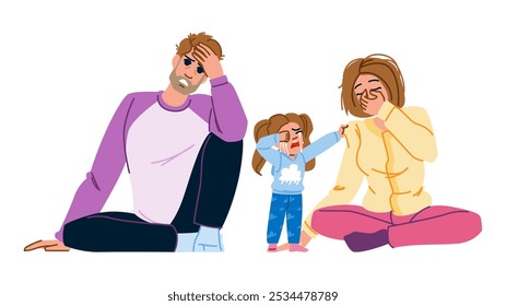 patience stress parenting  vector.  discipline balance, resilience support, communication empathy patience stress parenting character. people flat cartoon illustration