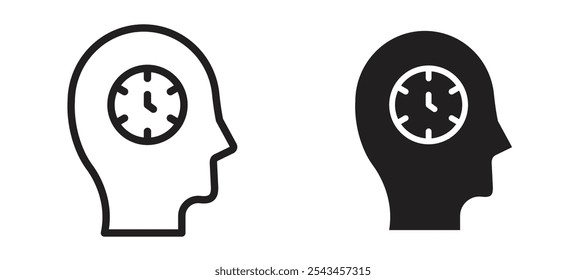 Patience vector icon set in black.